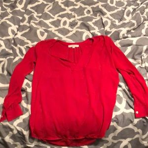 Loft red dress shirt size s
